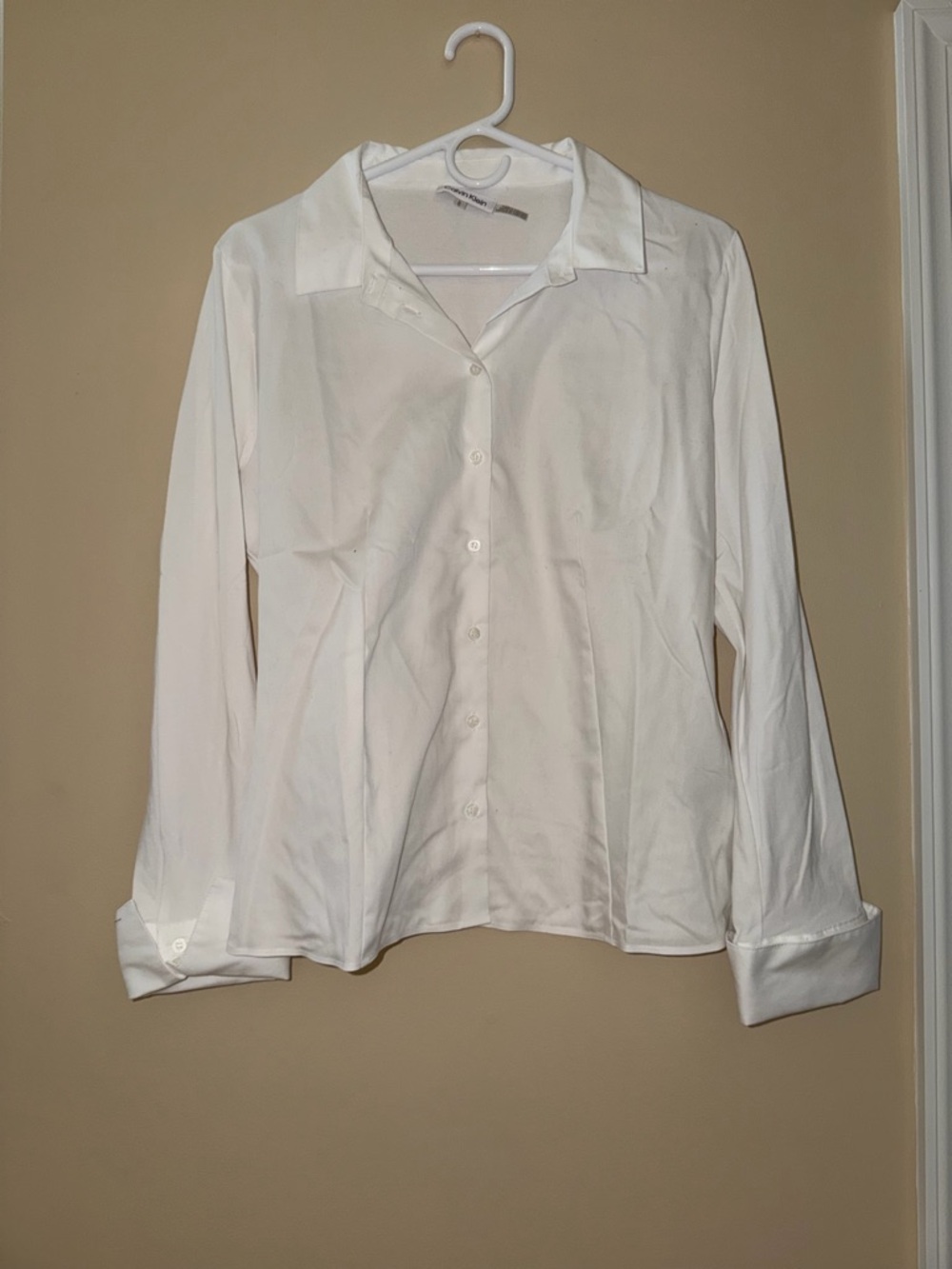 Calvin Klein White Collared Button-Down Shirt